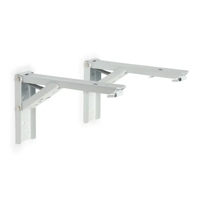 Кронштейн складной для столов и полок ТУНДРА, F001, 2 шт., длина 200 мм, сталь, белый