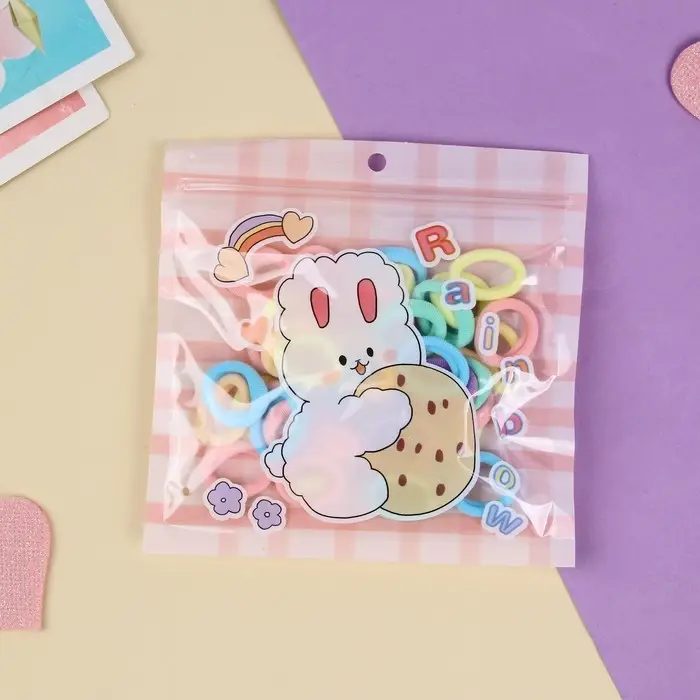 Резинка для волос  Резинка для волос "Хорошие пожелания" (набор 50 шт) зайка, 2 см, микс