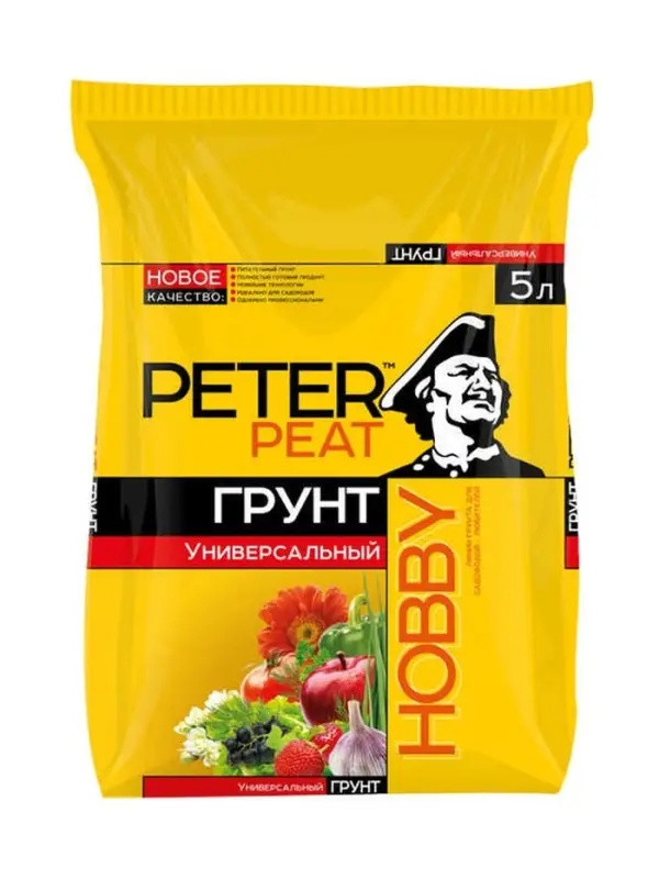 Грунт Универсальный PETER PEAT, линия &laquo;Хобби&raquo;, 5 л