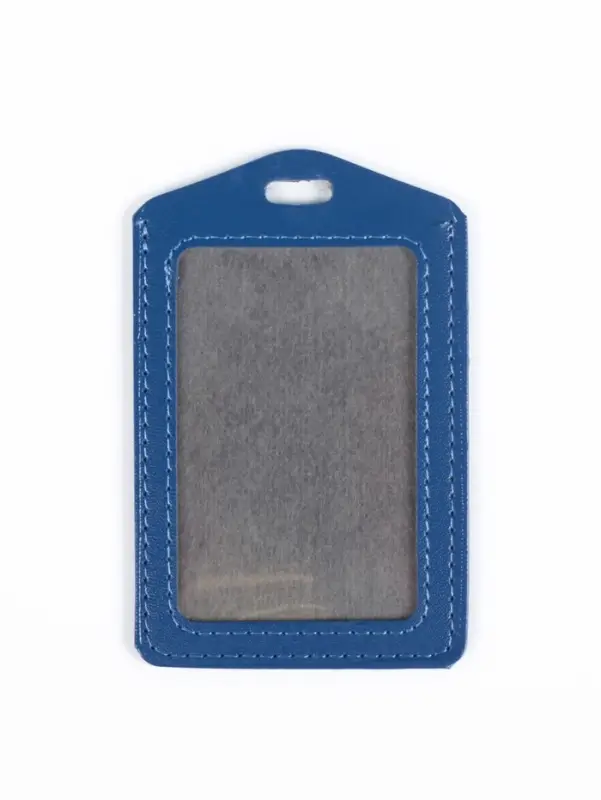 Бейдж - карман вертикальный, 70&times;100 мм, ПВХ, синий