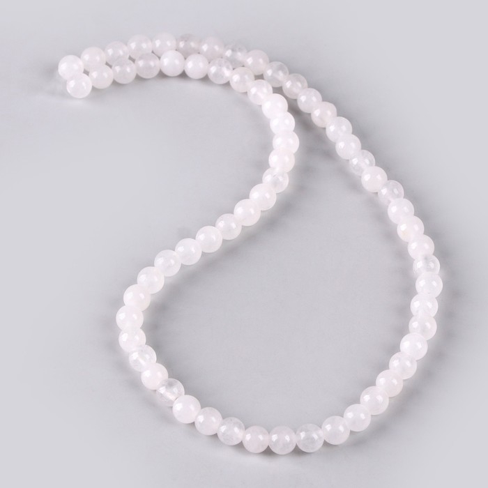 Бусины из натурального камня «Белый кварц» набор 58 шт., размер 1 шт. — 6 мм Бусины из натурального камня «Белый кварц» набор 58 шт., размер 1 шт. — 6 мм