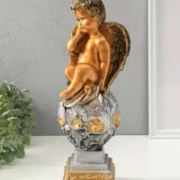 Фигура гипс &laquo;Ангел на шаре&raquo;, под бронзу, 37&times;13&times;13 см