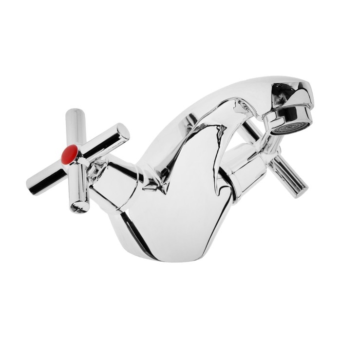 Смеситель для раковины ZEIN Z2736, кран-букса латунь 1/2 Смеситель для раковины ZEIN Z2736, кран-букса латунь 1/2", с подводкой, хром