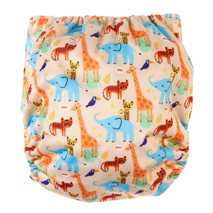 Многоразовый подгузник «Африка», 3-15 кг, цвет бежевый, Крошка Я