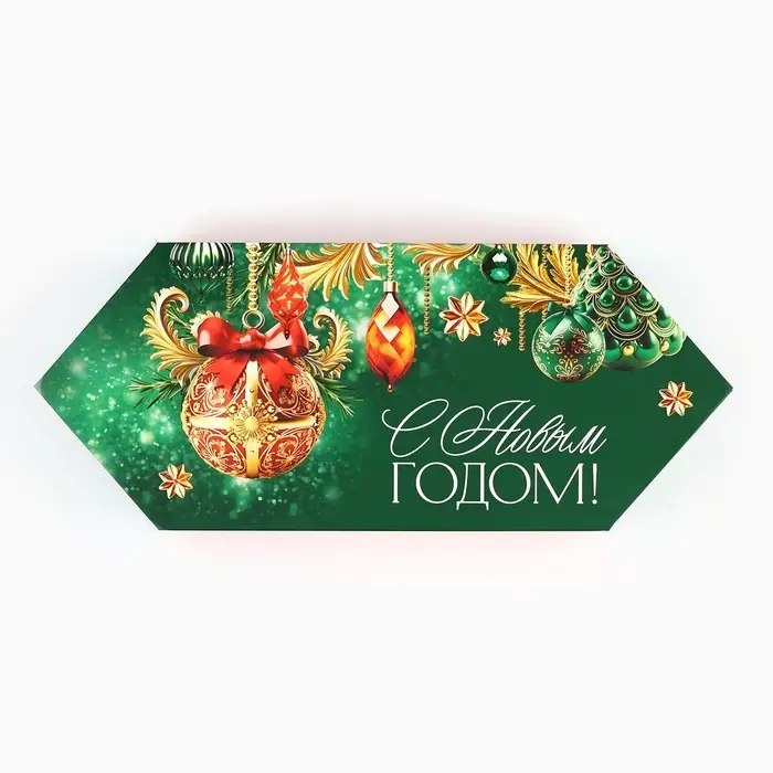 Коробка - конфета подарочная новогодняя складная «Новогодние шары», 14 х 22 х 8 см