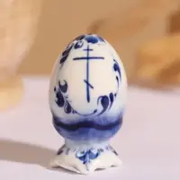 Фигурка фарфор гжель &laquo;Яйцо&raquo;, 6.5 см