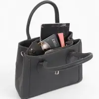 Сумка женская тоут TEXTURA на молнии, 31&times;11&times;21 см, тёмно-серая