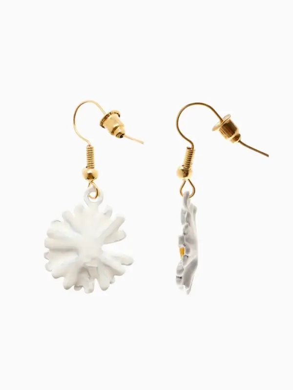 Серьги металл &laquo;Ромашки&raquo;, жёлто-белые