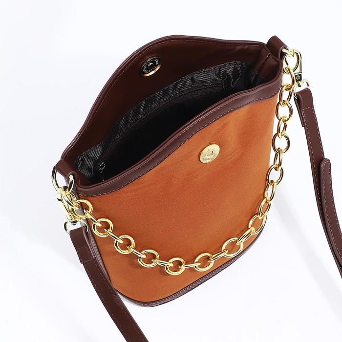 Кросс-боди на магните, цвет оранжевый/коричневый Кросс-боди на магните, цвет оранжевый/коричневый