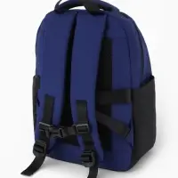 Рюкзак, 27*13*38,5 см, 2 отд 3н/карм, Комби, Водонепрон. дно, синий/черн