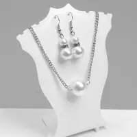 Подставка под кулоны, цепочки и серьги QF, 10&times;4.3&times;12 см, белая