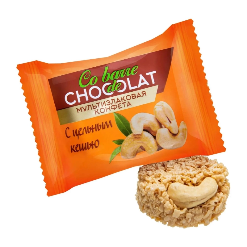 Конфеты шоколадные Co barre de Chocolat мультиз.с бел.конд.гл,цел.кеш.,200г
