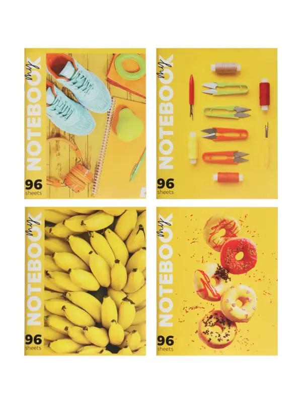 Тетрадь 96 листов в клетку Calligrata &laquo;Солнечное настроение&raquo;, МИКС