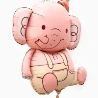 Воздушный шар фольгированный 35" "Розовый слоник"