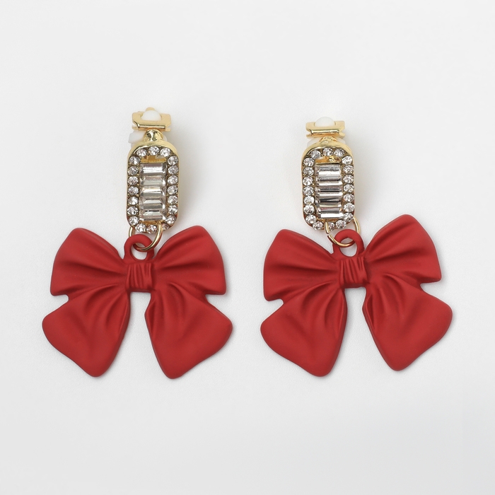Новый год! Серьги «Новогодние» банты, цветные в золоте Новый год! Серьги «Новогодние» банты, цветные в золоте