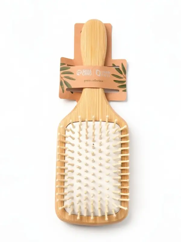 Расчёска массажная BAMBOO, широкая, бамбуковая, 8&times;25(&plusmn;1) см