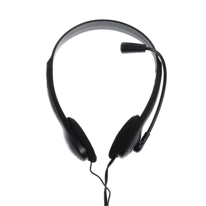 Наушники Ritmix RH-512M, компьютерные, микрофон, 105 дБ, 16 Ом, 3.5 мм, 1.8 м, черные