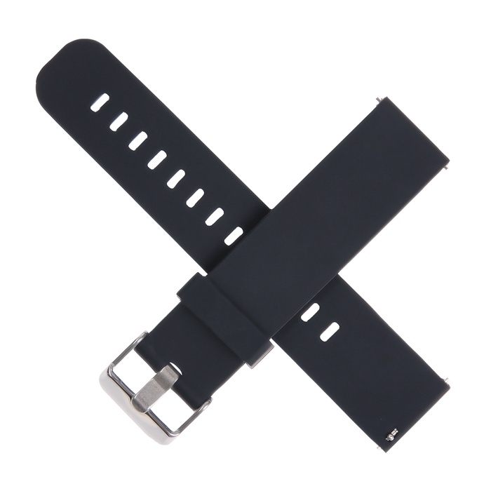 Ремешок для часов 20 мм, с быстросъемными шпильками, силикон, l-21.5 см, черный Ремешок для часов 20 мм, с быстросъемными шпильками, силикон, l-21.5 см, черный