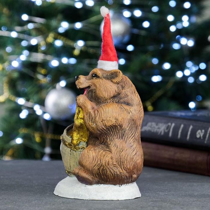 Копилка для денег «Медведь с бочонком новогодний», 12×8×14 см Копилка для денег «Медведь с бочонком новогодний», 12×8×14 см