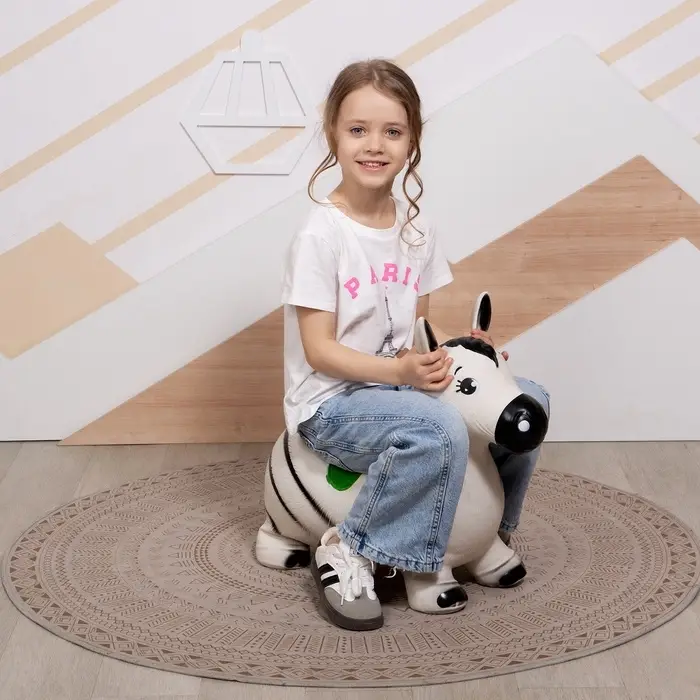 Попрыгун ZABIAKA &laquo;Зебра&raquo;, 55&times;29&times;50 см, белый