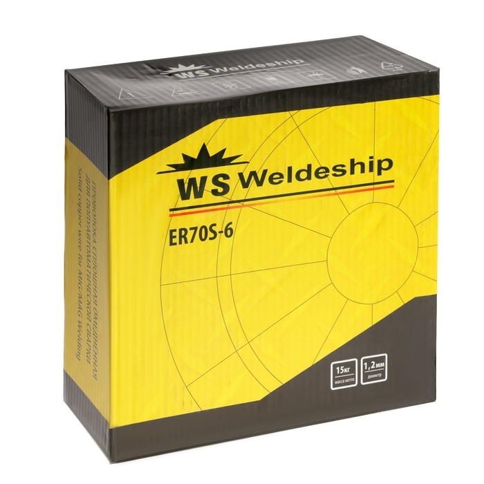 Сварочная проволока WS WELDESHIP, ER70S-6, омедненная, d=1.2 мм, 15 кг Сварочная проволока WS WELDESHIP, ER70S-6, омедненная, d=1.2 мм, 15 кг