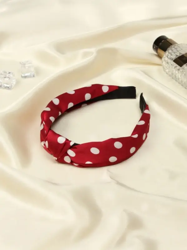 Ободок для волос QF &laquo;Кокетка&raquo;, 3 см, красный горох