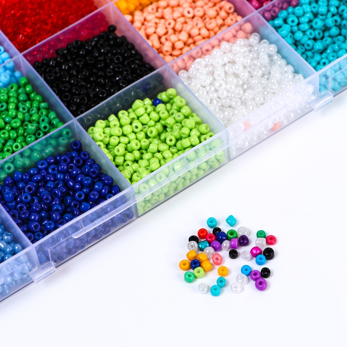 Набор для создания украшений, 15 цветов, размер 1 штуки: 3 мм., леска, ножницы Набор для создания украшений, 15 цветов, размер 1 штуки: 3 мм., леска, ножницы