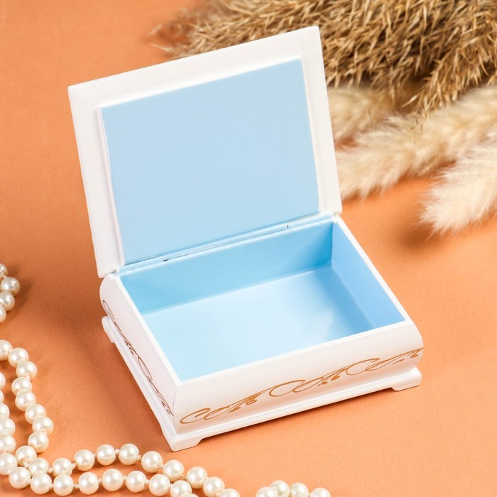 Шкатулка «Ангелок с птичками», белая, 8×10,5 см, лаковая миниатюра Шкатулка «Ангелок с птичками», белая, 8×10,5 см, лаковая миниатюра