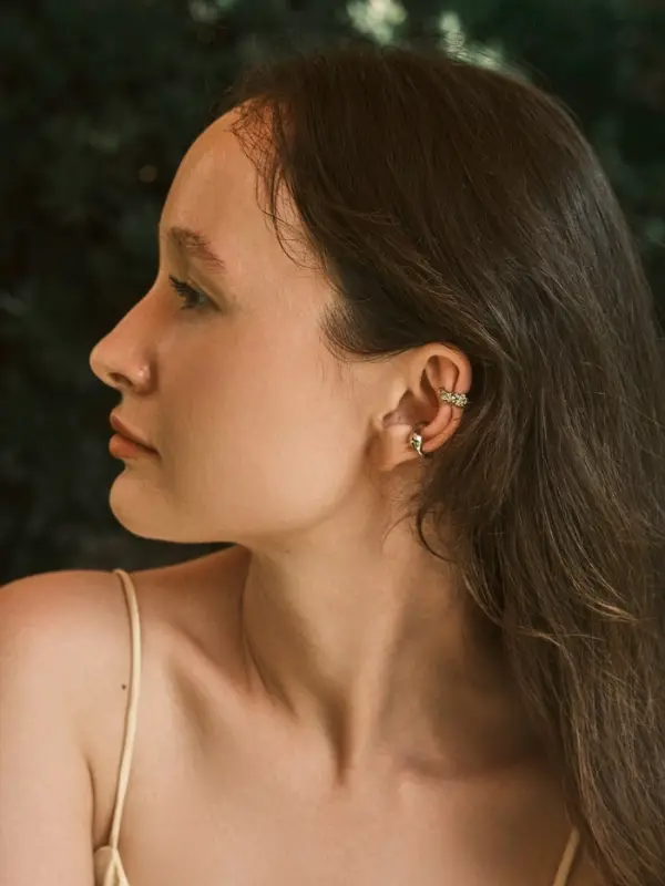 Серьги "Каффы" набор 3 шт., мятый, цвет серебро