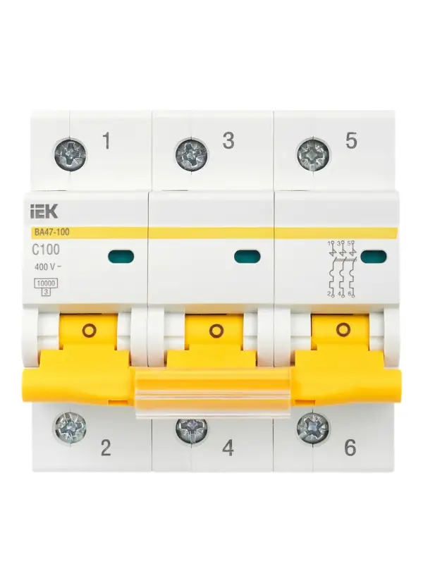 KARAT Автоматический выключатель ВА47-100 3P C 100А 10кА IEK