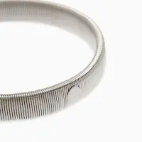 Браслет металл "Пружина" узкий, цвет серебро