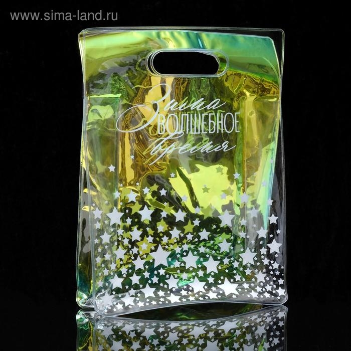Пакет из голографического пластика «Зима волшебное время», 18 х 24 х 6,5 см Пакет из голографического пластика «Зима волшебное время», 18 х 24 х 6,5 см