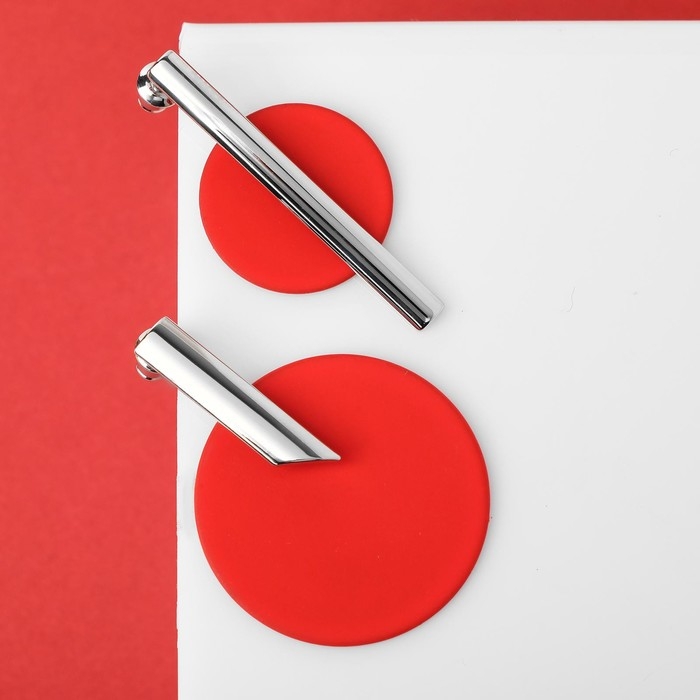 Серьги ассорти «Арт» линии, цвет красный в серебре Серьги ассорти «Арт» линии, цвет красный в серебре