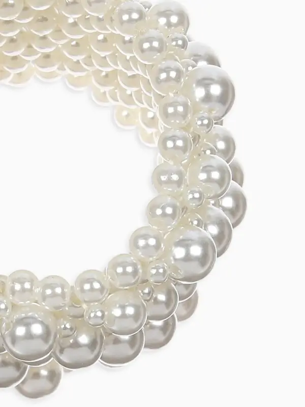 Браслет манжета &laquo;Жемчуг. Зима&raquo;, d=5 см, цвет молочный