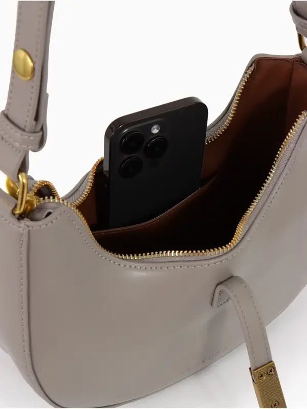 Сумка женская багет TEXTURA на молнии, 24&times;6&times;14 см, серая