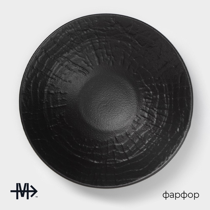 Салатник Magistro Black style, d=17,8 см, фарфор, чёрный Салатник Magistro Black style, d=17,8 см, фарфор, чёрный