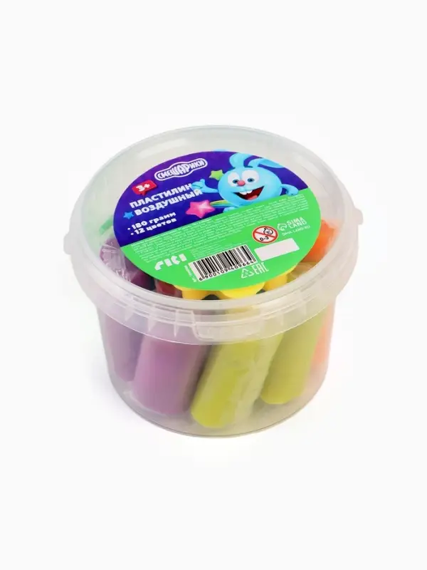 Тесто для лепки Смешарики, 12цветов 30 гр в ведерке Тесто для лепки Смешарики, 12цветов 30 гр в ведерке