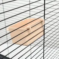 Кормушка для птиц, 8&times;5&times;4.5 см, большая, прямоугольная, в клетку, пластик, бежевая