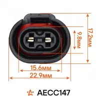 Разъем 2 pin с проводами для заднего датчика ABS VAG Octavia I, Golf IV