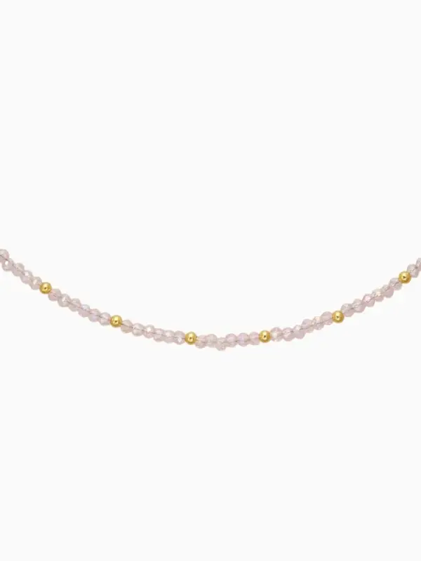 Чокер «Хрусталь» бусины, светло-розовый в золоте, 37 см + 5 см доп, цепочка