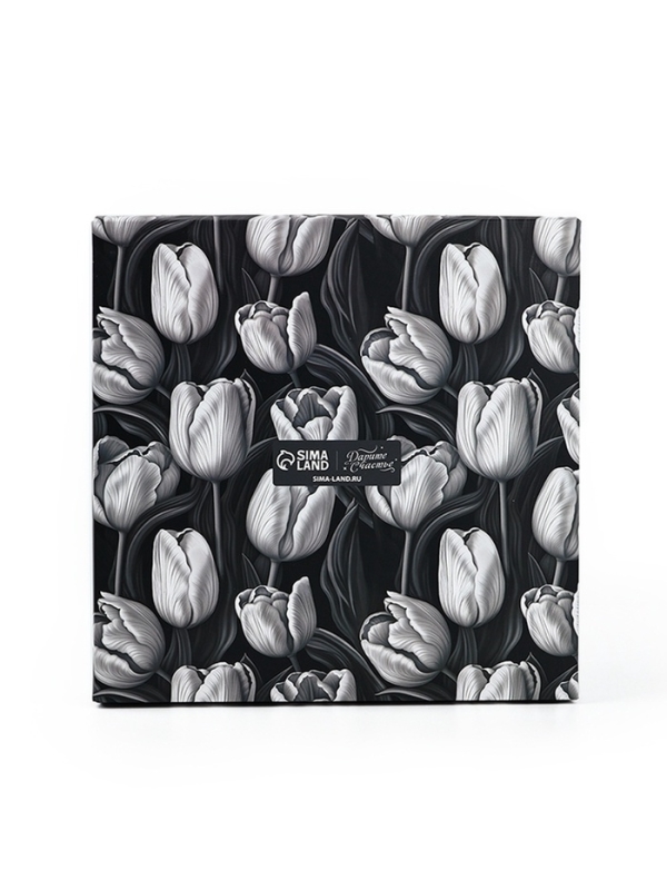 Коробка для цветов с вазой и PVC окнами складная «Чёрно-белая эстетика», 23 х 30 х 23 см