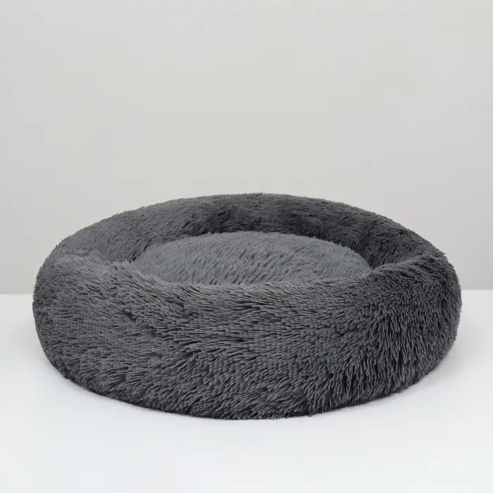 Лежанка для собак и кошек, длинный мех, 45 х 35 х 11 см, серая Лежанка для собак и кошек, длинный мех, 45 х 35 х 11 см, серая