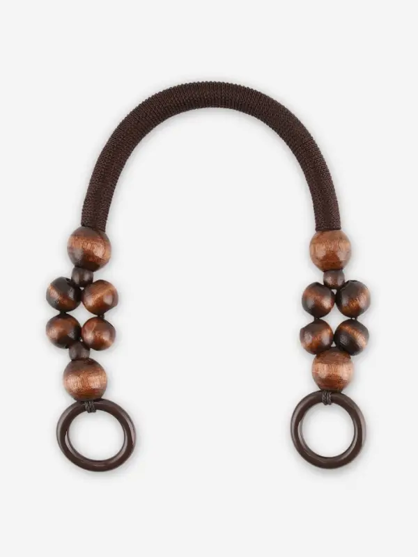 Ручки для сумки, 2 шт., вощёный шнур/дерево, 46.5&times;4 см, цвет коричневый