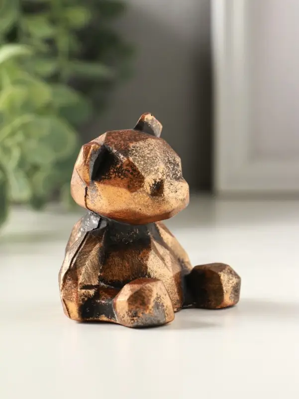 Фигурка гипс &laquo;Мишка геометрический&raquo;, 6&times;6&times;5 см, винтажная бронза
