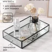 Подставка для мелочей интерьерная &laquo;Следы от листьев&raquo;, прозрачная, стекло, металл, 15.3&times;25&times;4.5 см