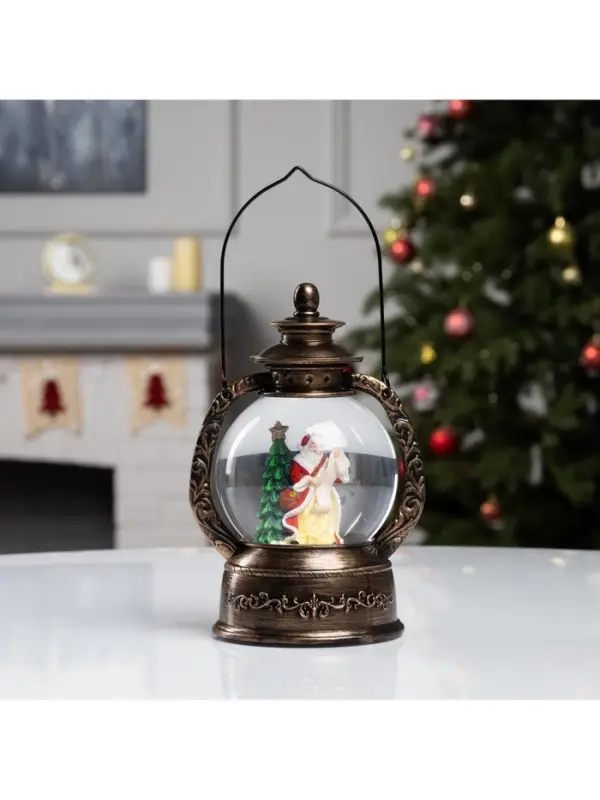 Светодиодная фигура &laquo;Дед Мороз и ёлка&raquo; 20&times;14&times;11 см, от батареек ААх3, USB, свечение тёплый белый