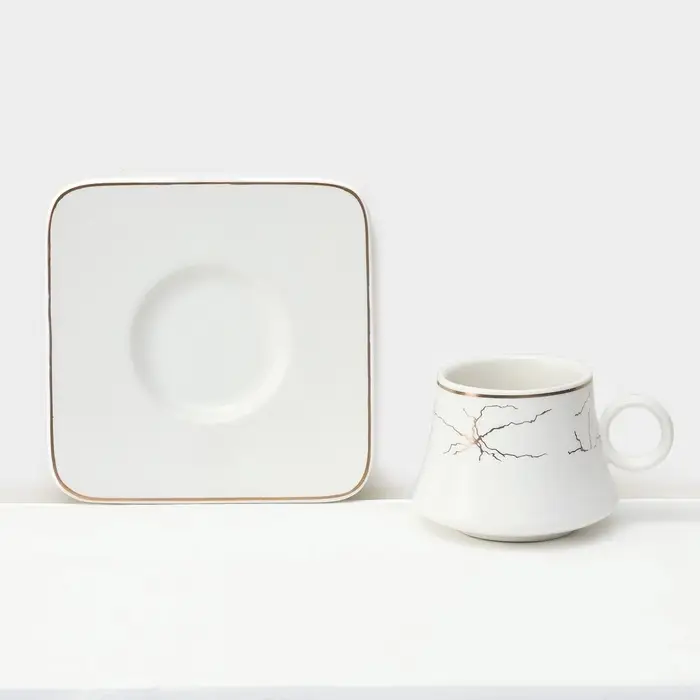 Набор кофейный &laquo;Мейси&raquo;, 12 предметов: 6 чашек 100 мл, 6 блюдец d=11 см, керамика, белый