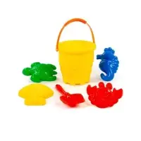 Набор игрушек для песочницы, 6 предметов: ведро, лопатка, 4 формочки