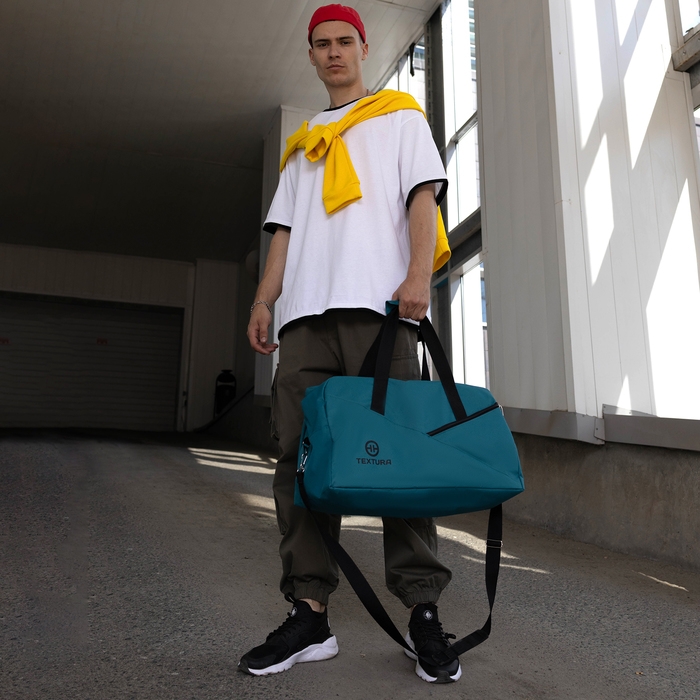 Сумка дорожная на молнии TEXTURA, большой размер, цвет бирюзовый Сумка дорожная на молнии TEXTURA, большой размер, цвет бирюзовый