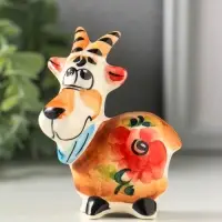 Фигурка фарфор &laquo;Козлик Паша&raquo;, 8.5 см, гжель, цветная, МИКС